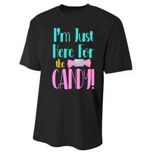 Im Just Here For The Candy Halloween Performance Sprint T-Shirt