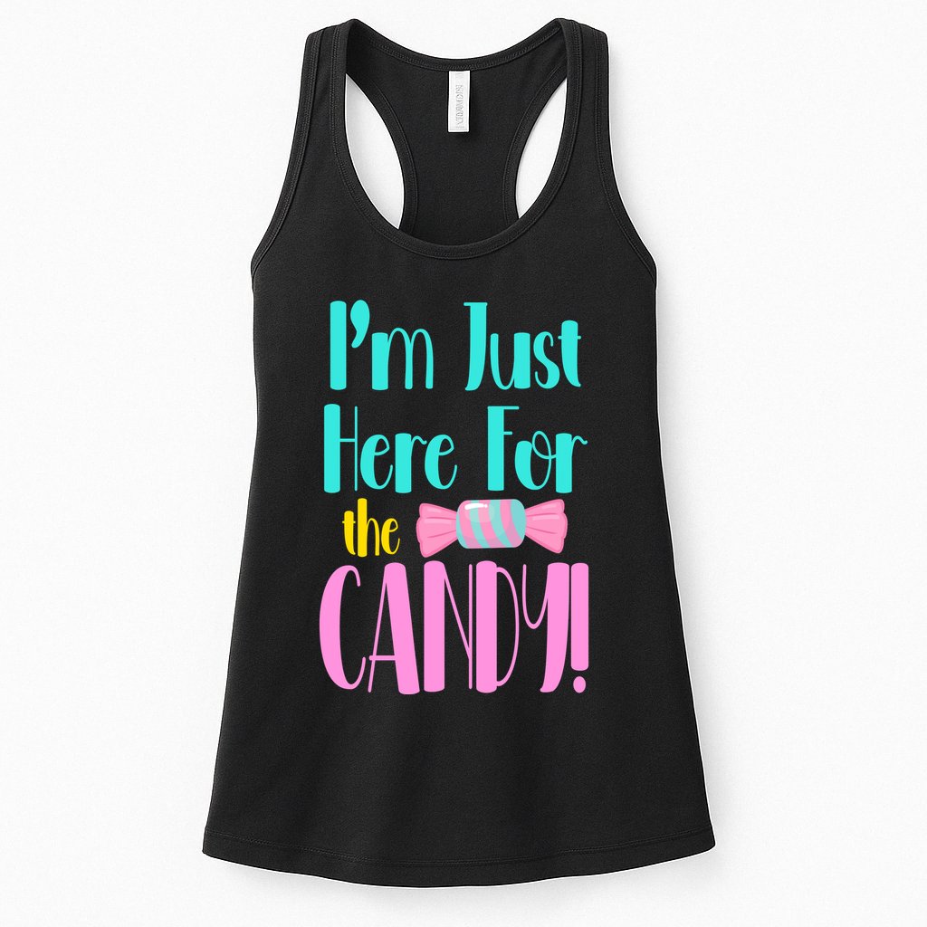 Im Just Here For The Candy Halloween Womens Tank Top