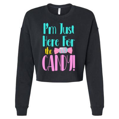Im Just Here For The Candy Halloween Cropped Pullover Crew