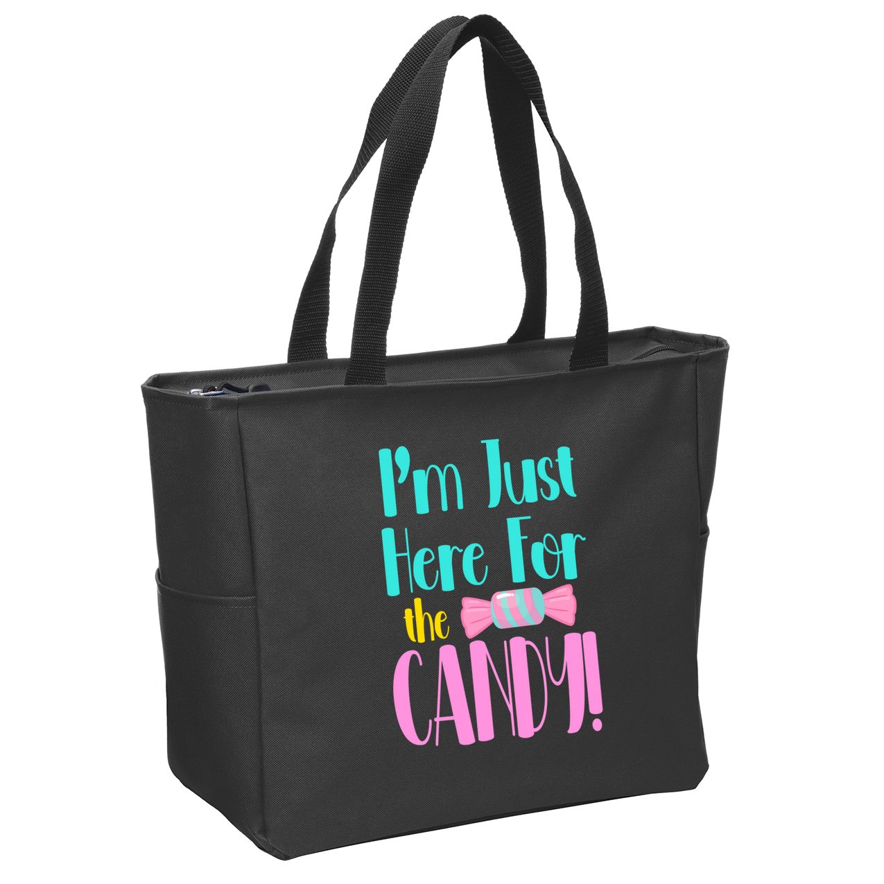 Im Just Here For The Candy Halloween Zip Tote Bag