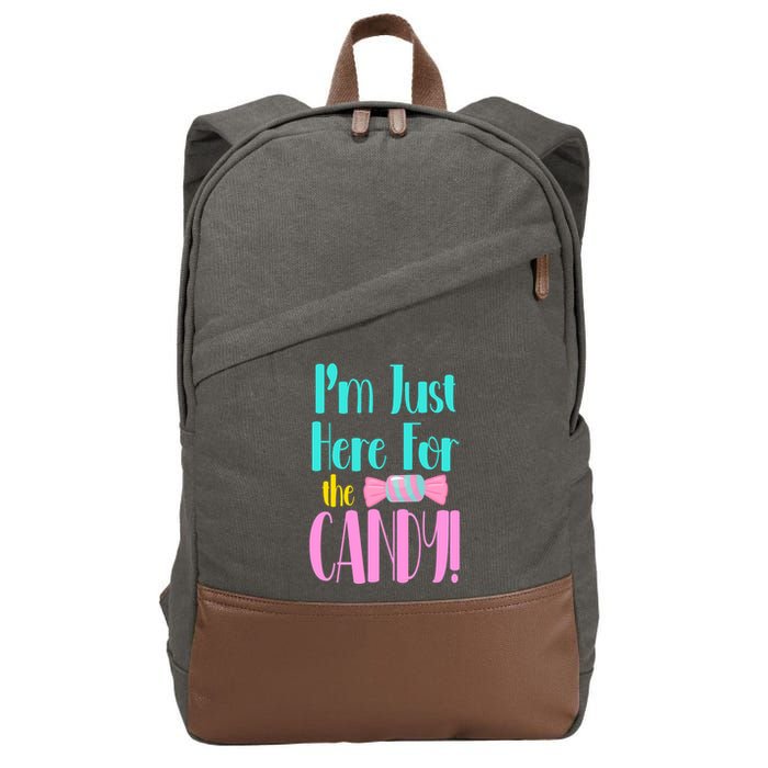 Im Just Here For The Candy Halloween Cotton Canvas Backpack