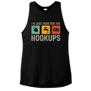 IM Just Here For The Hookups Ladies PosiCharge Tri-Blend Wicking Tank