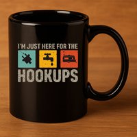 IM Just Here For The Hookups 11oz C Handle Ceramic Mug
