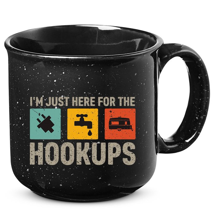 IM Just Here For The Hookups 15oz Campfire Ceramic Mug