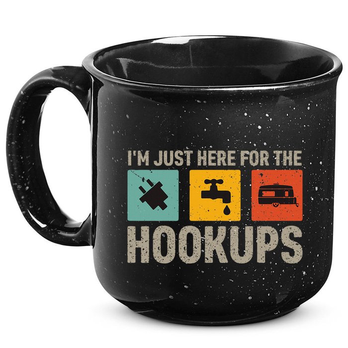 IM Just Here For The Hookups 15oz Campfire Ceramic Mug