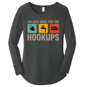 IM Just Here For The Hookups Women's Perfect Tri Tunic Long Sleeve Shirt