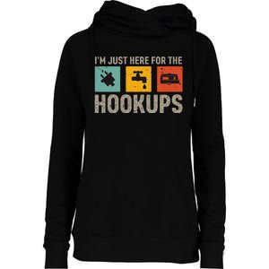 IM Just Here For The Hookups Womens Funnel Neck Pullover Hood