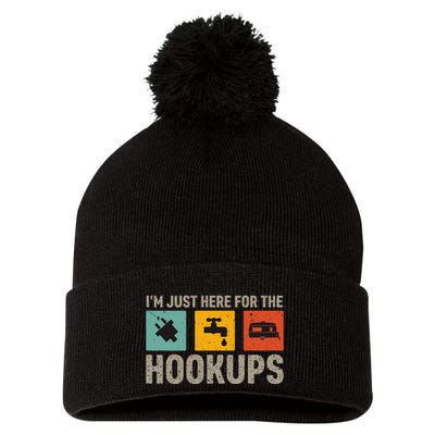 IM Just Here For The Hookups Pom Pom 12in Knit Beanie