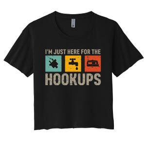 IM Just Here For The Hookups Women's Crop Top Tee