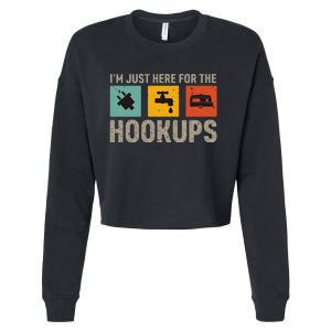 IM Just Here For The Hookups Cropped Pullover Crew