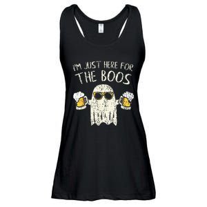 Im Just Here For The Boos Funny Gift Halloween Ghost Ladies Essential Flowy Tank