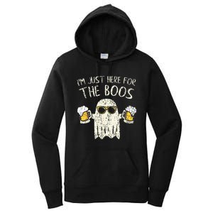 Im Just Here For The Boos Funny Gift Halloween Ghost Women's Pullover Hoodie