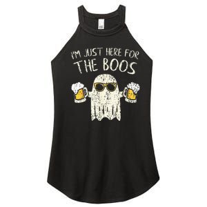 Im Just Here For The Boos Funny Gift Halloween Ghost Women's Perfect Tri Rocker Tank