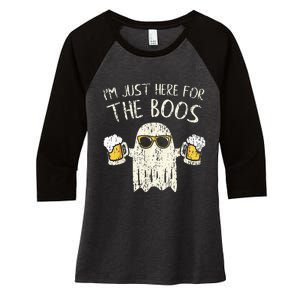 Im Just Here For The Boos Funny Gift Halloween Ghost Women's Tri-Blend 3/4-Sleeve Raglan Shirt