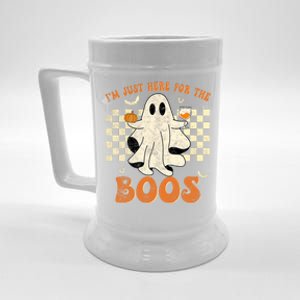 IM Just Here For The Boos Ghost Retro Groovy Halloween Beer Stein