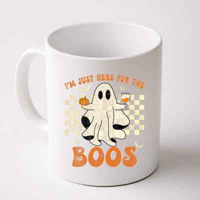 IM Just Here For The Boos Ghost Retro Groovy Halloween Coffee Mug