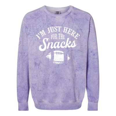 I'm Just Here For The Snacks Funny Fantasy Football League Colorblast Crewneck Sweatshirt