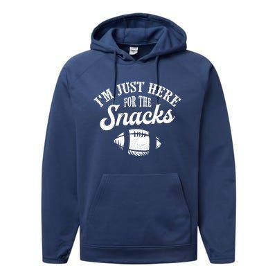 I'm Just Here For The Snacks Funny Fantasy Football League Performance Fleece Hoodie