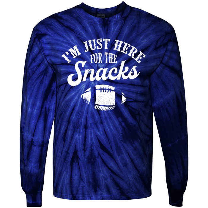 I'm Just Here For The Snacks Funny Fantasy Football League Tie-Dye Long Sleeve Shirt