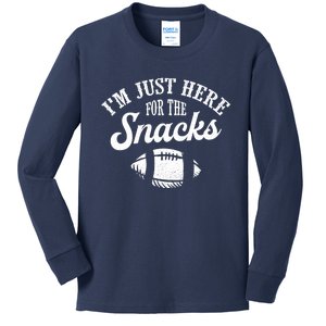 I'm Just Here For The Snacks Funny Fantasy Football League Kids Long Sleeve Shirt