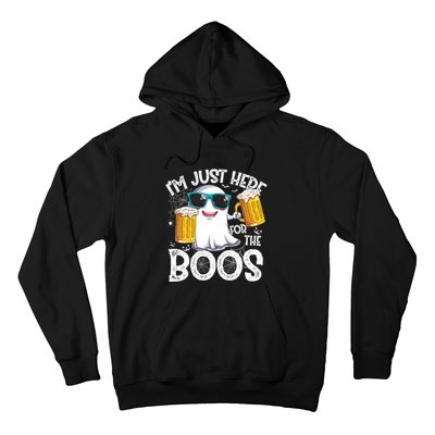 IM Just Here For The Boos Funny Halloween Ghost Hoodie