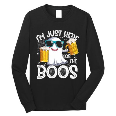 IM Just Here For The Boos Funny Halloween Ghost Long Sleeve Shirt