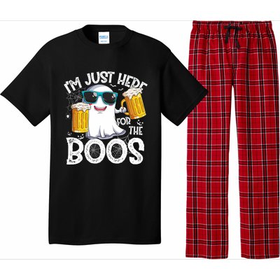 IM Just Here For The Boos Funny Halloween Ghost Pajama Set