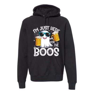 IM Just Here For The Boos Funny Halloween Ghost Premium Hoodie