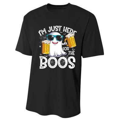 IM Just Here For The Boos Funny Halloween Ghost Performance Sprint T-Shirt