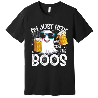 IM Just Here For The Boos Funny Halloween Ghost Premium T-Shirt