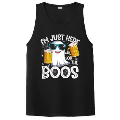 IM Just Here For The Boos Funny Halloween Ghost PosiCharge Competitor Tank