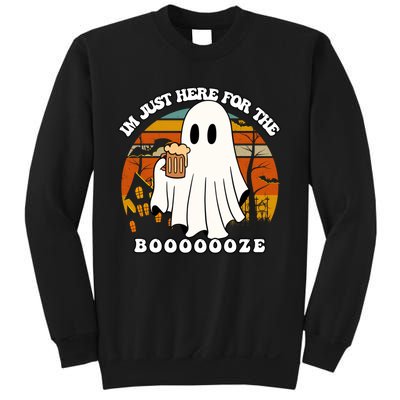 IM Just Here For The Booze Funny Halloween Beer Lover Ghost Sweatshirt