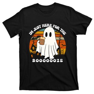 IM Just Here For The Booze Funny Halloween Beer Lover Ghost T-Shirt