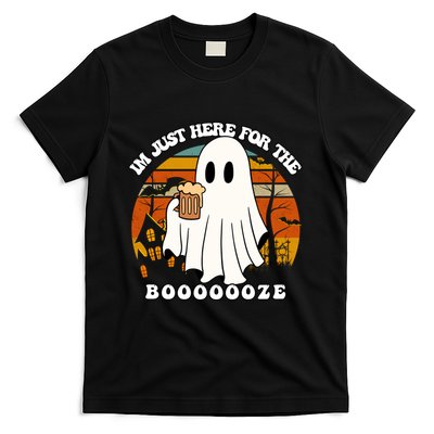IM Just Here For The Booze Funny Halloween Beer Lover Ghost T-Shirt
