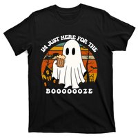 IM Just Here For The Booze Funny Halloween Beer Lover Ghost T-Shirt