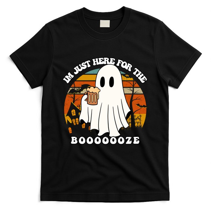 IM Just Here For The Booze Funny Halloween Beer Lover Ghost T-Shirt