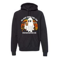 IM Just Here For The Booze Funny Halloween Beer Lover Ghost Premium Hoodie