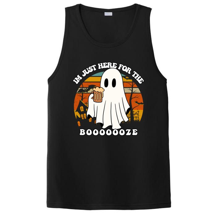 IM Just Here For The Booze Funny Halloween Beer Lover Ghost PosiCharge Competitor Tank