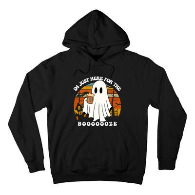 IM Just Here For The Booze Funny Halloween Beer Lover Ghost Tall Hoodie