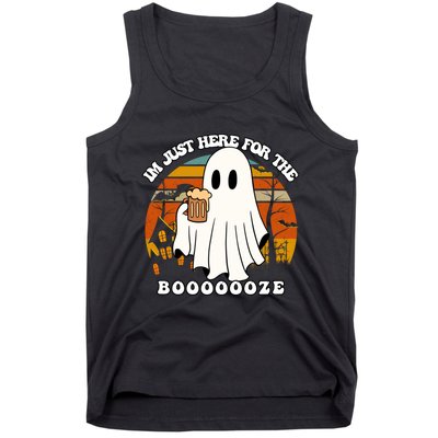 IM Just Here For The Booze Funny Halloween Beer Lover Ghost Tank Top