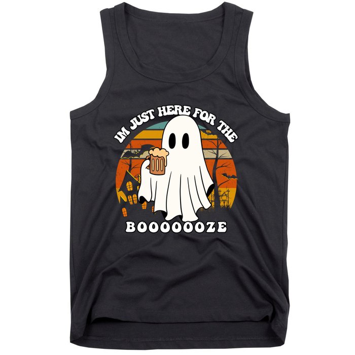 IM Just Here For The Booze Funny Halloween Beer Lover Ghost Tank Top