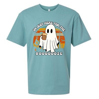 IM Just Here For The Booze Funny Halloween Beer Lover Ghost Sueded Cloud Jersey T-Shirt