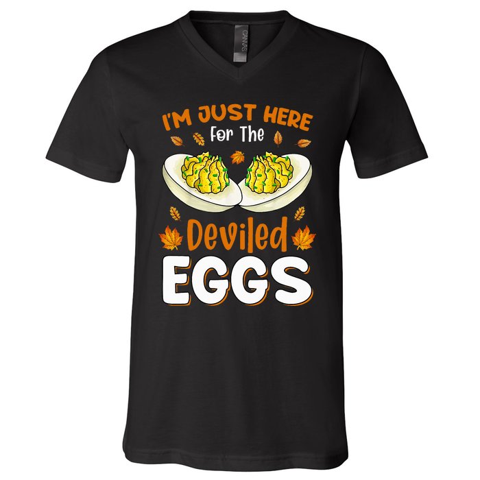 IM Just Here For The Deviled Eggs V-Neck T-Shirt