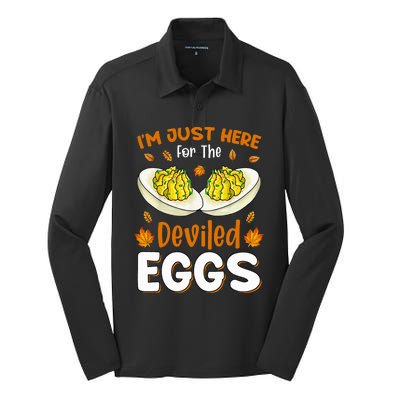 IM Just Here For The Deviled Eggs Silk Touch Performance Long Sleeve Polo