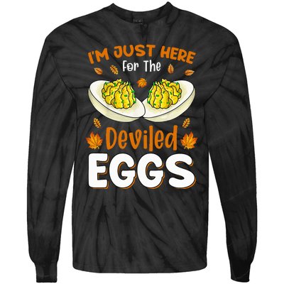 IM Just Here For The Deviled Eggs Tie-Dye Long Sleeve Shirt