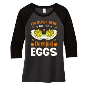 IM Just Here For The Deviled Eggs Women's Tri-Blend 3/4-Sleeve Raglan Shirt