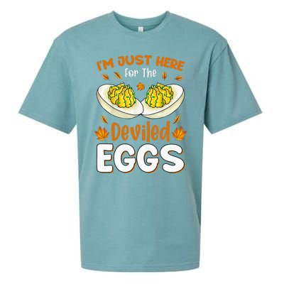 IM Just Here For The Deviled Eggs Sueded Cloud Jersey T-Shirt