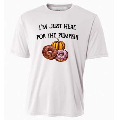 IM Just Here For The Pumpkin Donuts Funny Halloween Design Cooling Performance Crew T-Shirt