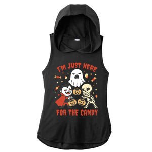 I'm Just Here For The Candy Halloween Costume Funny Ladies PosiCharge Tri-Blend Wicking Draft Hoodie Tank