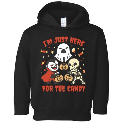 I'm Just Here For The Candy Halloween Costume Funny Toddler Hoodie